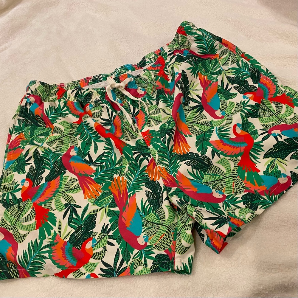 Old Navy Tropical Parrot Print Swim Trunks
